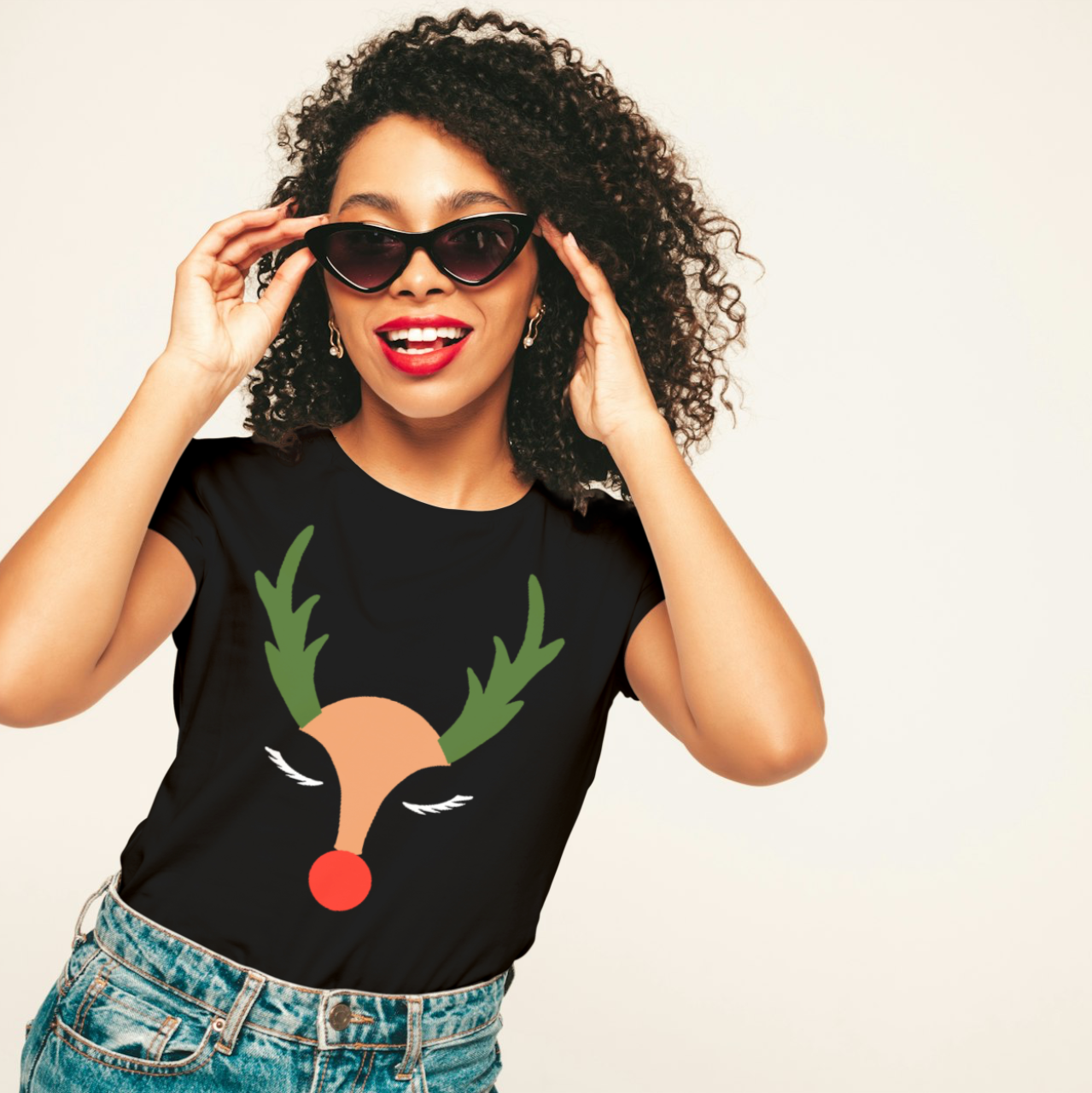 Short Sleeve T-shirt of Reindeer