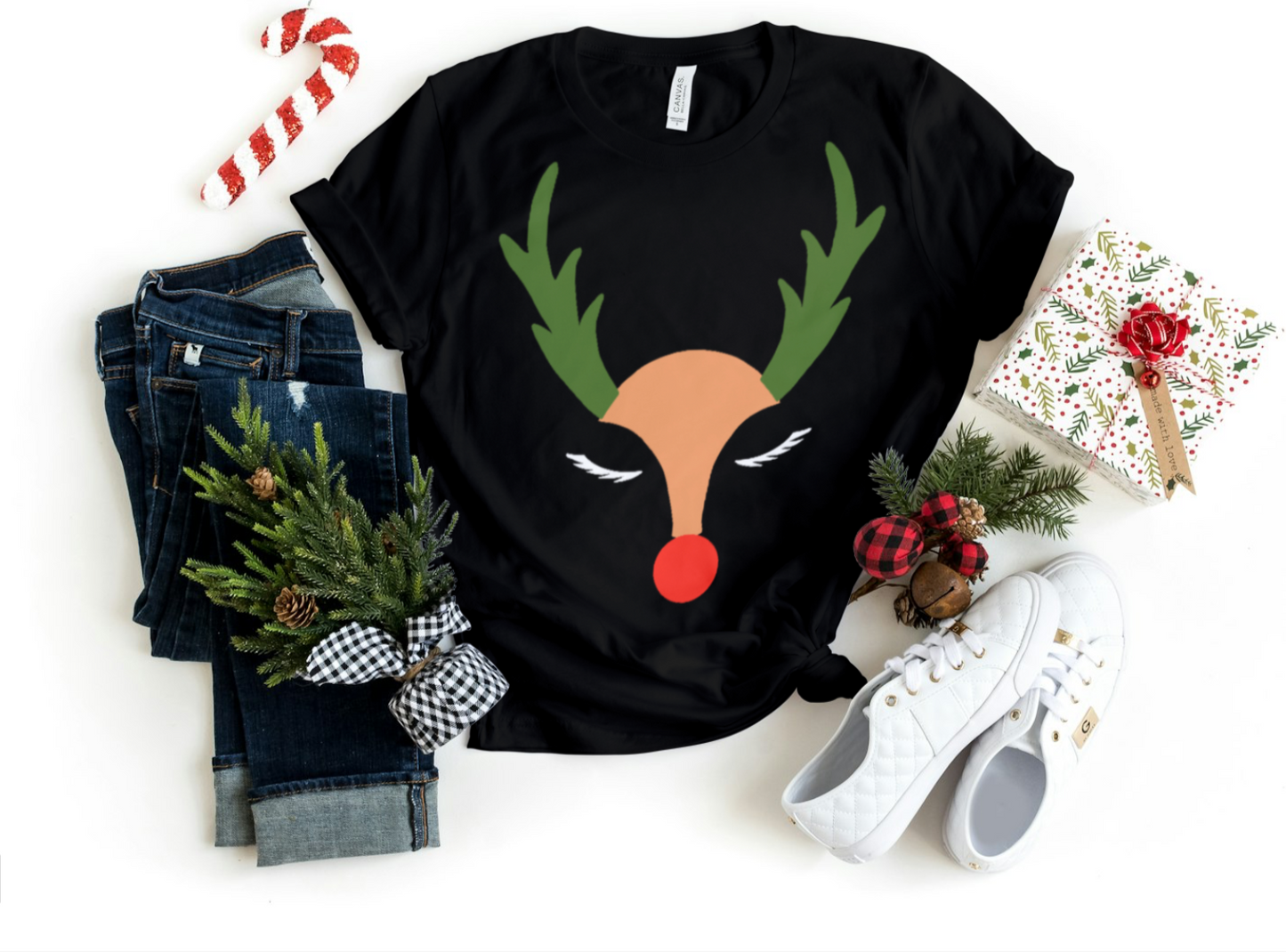 Short Sleeve T-shirt of Reindeer