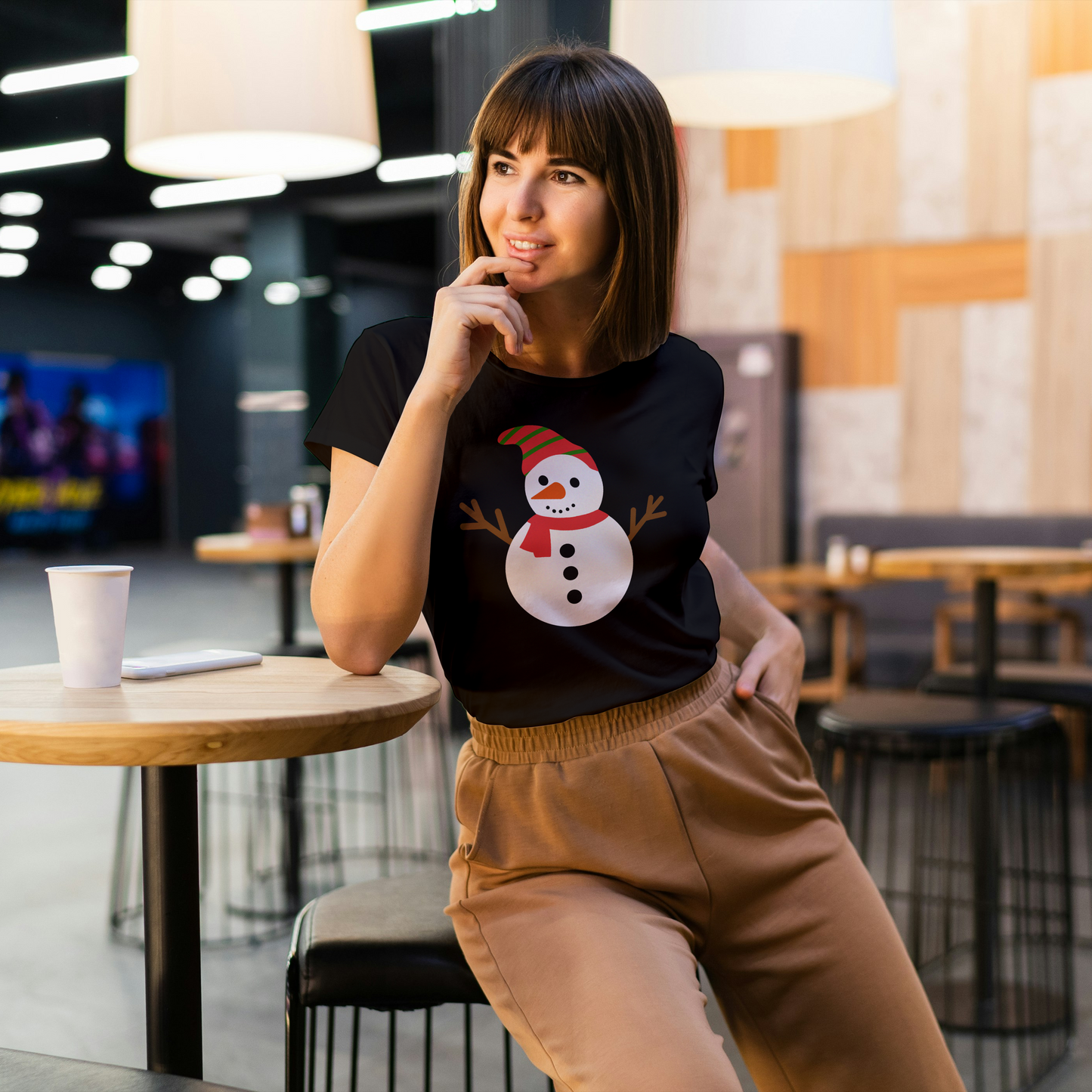 Short sleeve T-shirt of a snowman