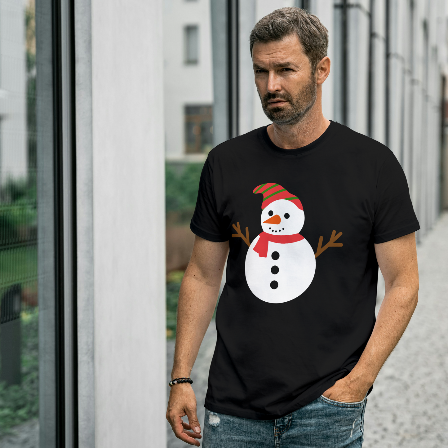 Short sleeve T-shirt of a snowman