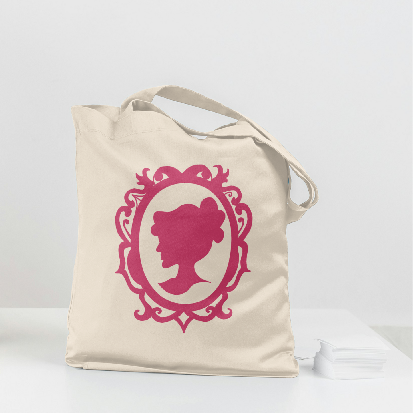 Tote bag of a woman in frame