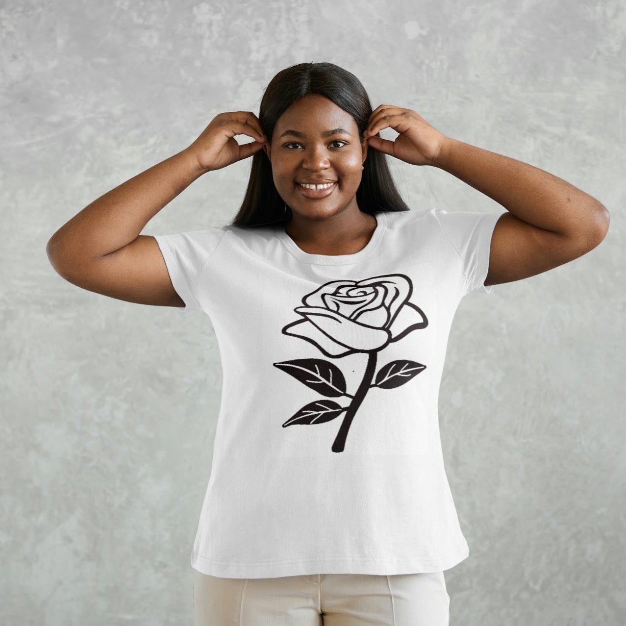 Short sleeve T-shirt of a rose