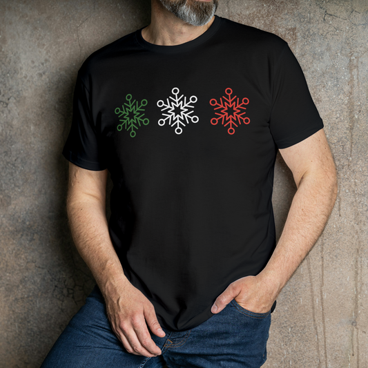 Short sleeve T-shirt of snowflakes