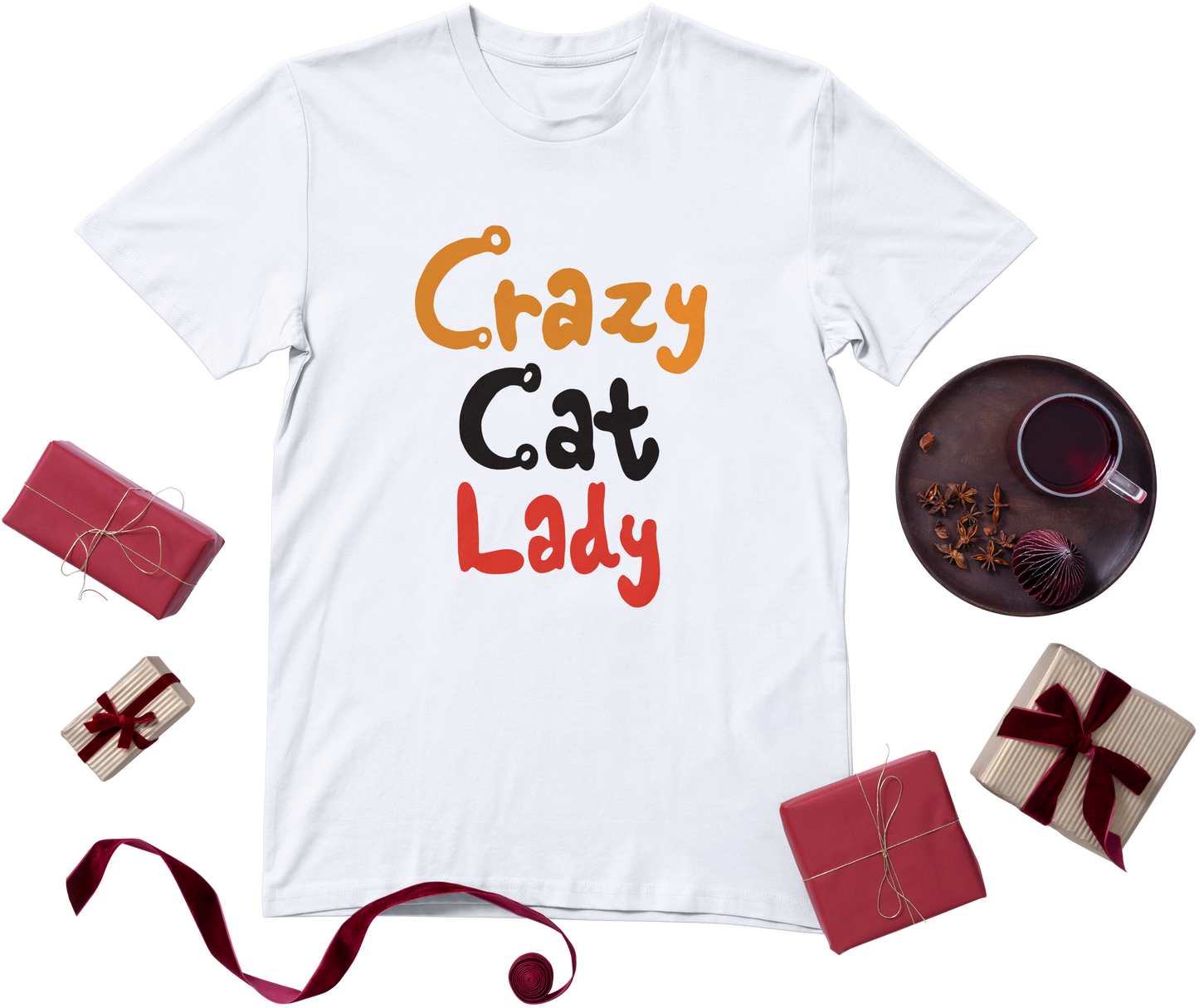 تي شيرت بأكمام قصيرة من Crazy Cat Lady