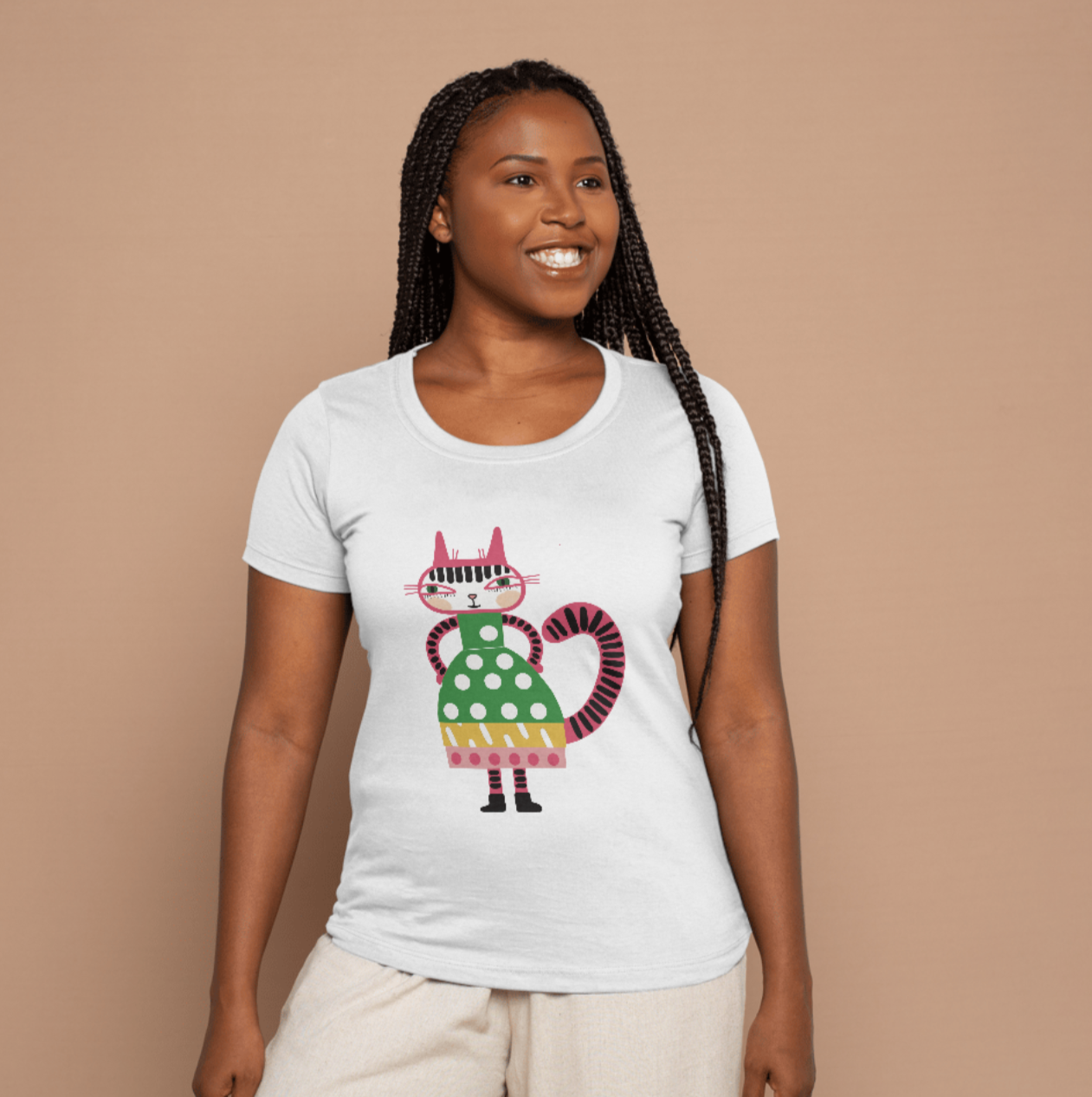 Short Sleves T-shirt with a pretty cat