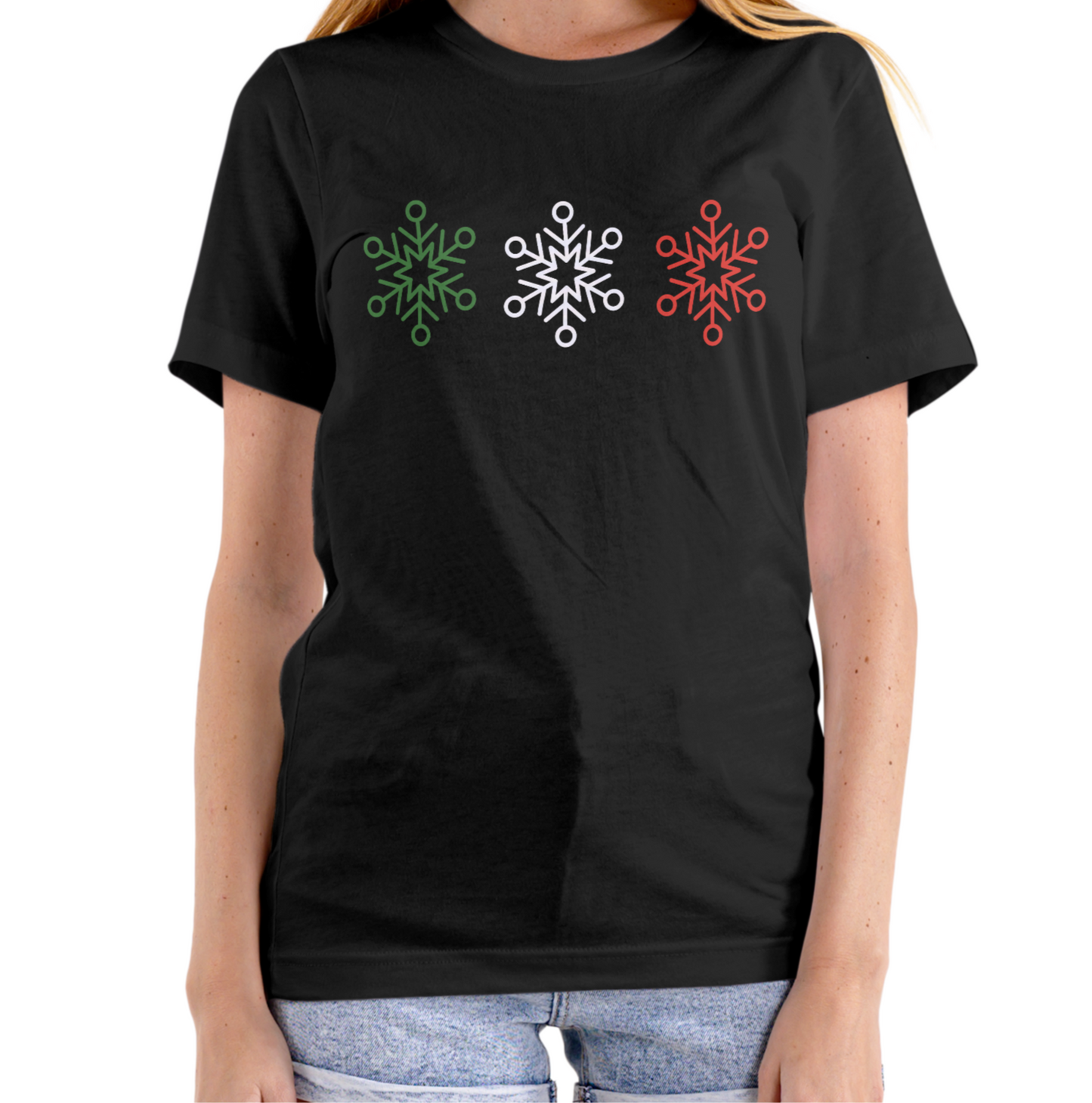 Short Sleeve T-shirt of a glitter snowflake