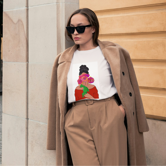 Short sleeve T-shirt of the flowers girl