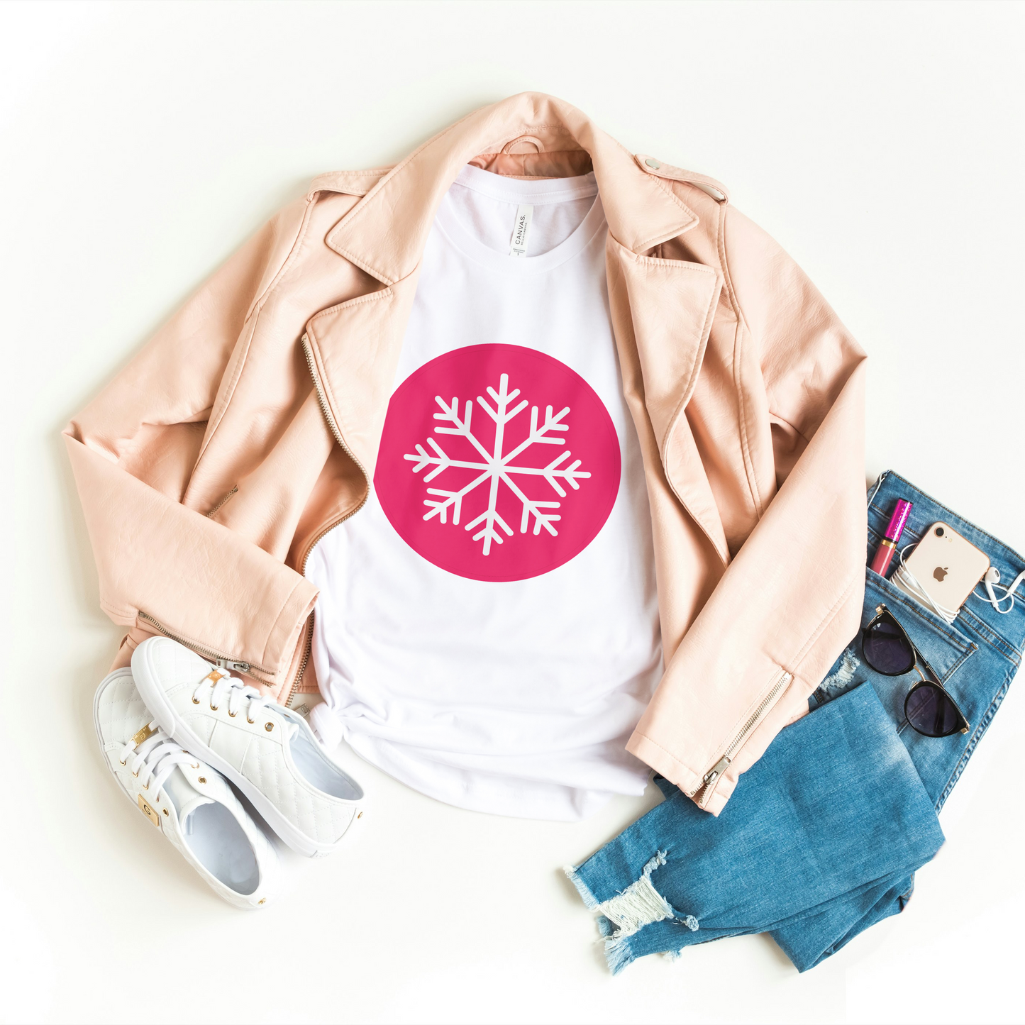 Short Sleeve T-shirt of a glitter snowflake